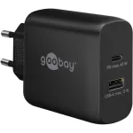 Goobay 65411 Įkroviklis mobiliesiems įrenginiams, ausinėms, i&scaron;maniesiems telefonams, plan&scaron;etėms &ndash; juodas, AC greitasis įkrovimas, vidaus naudojimui (65411)