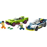 LEGO City 60415 Policijos automobilis ir raketinis automobilis &ndash; 213 dalių, 2 minifigūrėlės, nuo 6 metų