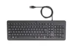 HP 150 laidinė klaviatūra, viso dydžio (100%), laidinė, USB, chiclet, QWERTY, juoda