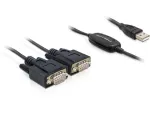 Serijinis kabelis DeLOCK 2x RS232 / USB 2.0 juodas 61886