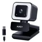 Aukey PC-LM6 Stream Series su žiedine &scaron;viesa Full HD internetinė kamera su 1/3-CMOS jutikliu juoda