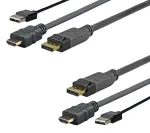 Vivolink PROHDMIUSBDP2 vaizdo kabelio adapteris 2 m DisplayPort HDMI + USB juodas