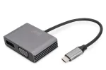DIGITUS USB-C 2-in-1 DisplayPort + VGA grafikos adapteris, 4K