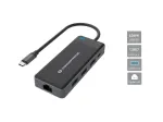 Conceptronic DONN14G 7-in-1 USB-C dokų stotelė / prievadų replikatorius, pilka