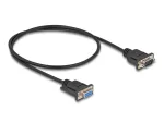 Delock 87819 RS-232 serijinis kabelis, D-Sub 9 ki&scaron;tukas &ndash; lizdas, 0,5 m, juodas
