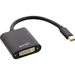 InLine Mini DisplayPort (vyri&scaron;kas) / DVI-D 24+1 (moteri&scaron;kas) adapteris, aliuminis, juodas, 0,15 m