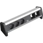 Maitinimo ilgintuvas Bachmann 3x Schuko 2x GST18 juodas sidabrinis