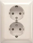 BUSCH JAEGER BJ 202 EUJ-914 SCHUKO&reg; Dvigubas ki&scaron;tukinis lizdas su pilna dangtelio plok&scaron;te