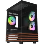 Kompiuterio korpusas Micro ATX Thermaltake View 170 WS ARGB, juodas, su 2x 120 mm &scaron;oniniais ir 1x 120 mm galiniu ventiliatoriumi, 2.5/3.5 colio kietieji diskai