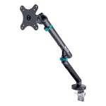 Monitorio laikiklis DIGITUS Single iki 35 colių ekranams, gnybtas, 10 kg, VESA 75x75&ndash;100x100, pakreipimas -45&ndash;90&deg;