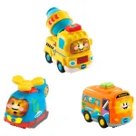 Žaislinių transporto priemonių rinkinys VTech Tut Tut Baby Flitzer &ndash; 3 vnt.: autobusiukas, sraigtasparnis, betono mai&scaron;yklė