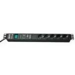Bachmann 333.537 1U PDU su 5 lizdais ir apsauga nuo vir&scaron;įtampių