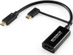 SpeaKa Professional SP-9015340 vaizdo kabelio adapteris 0,15 m USB Type-C &ndash; HDMI juodas