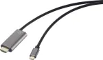 Renkforce USB-C HDMI adapterio kabelis, ki&scaron;tukas HDMI-A lizdas, 1,50 m (RF-6409792)
