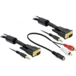 Delock 84453 VGA kabelis 3 m, HD-15 (VGA) + 3,5 mm stereo mini jack (M) &ndash; HD-15 (VGA) + 3,5 mm stereo mini jack (M)