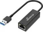USB-A Ethernet adapterius MediaRange MRCS238 su RJ45 prievadu, 10/100/1000 Mbps, 20 cm, juodas