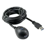 InLine USB 3.2 Gen.1 ilginimo laidas USB A (ki&scaron;tukas) / 2x USB A (lizdai) + stovas, juodas, 2 m