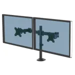 Fellowes Reflex &ndash; dviejų monitorių laikiklis stalvir&scaron;iui, 8 kg, 27 colių ekranams, juodas