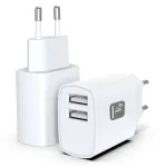 Techly IPW-USB-12W2A USB įkroviklis ausinėms, ne&scaron;iojamai kolonėlei, power bank, i&scaron;maniajam telefonui, plan&scaron;etei, baltas, AC vidaus