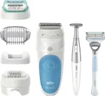 Braun Silk-&eacute;pil 5 810 + Gillette Venus Trimmer 28 pincetai, mėlyna, balta