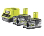 RYOBI RC18120-250 2x 18V 5.0Ah Lithium+ baterijų rinkinys su kompakti&scaron;ku įkrovikliu