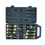 STANLEY Cushion Grip Atsuktuvų Rinkinys 10 Vnt (Ply&scaron;iniai + Phillips + Pozi + Trumpas)