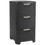 CURVER Infinity Recycled Bookcase with 3 Drawers, 3x14L, Dark Brown