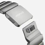 NOMAD Stratos Band - Titanium Bracelet for Apple Watch 49mm with FKM (Natural Titanium, Volt FKM)