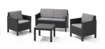 KETER Chicago 3+1 sodo baldų komplektas Graphite