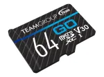 Team Group GO Card MicroSDXC 64GB UHS-I U3 Speed Class 10 V30 A1 su SD adapteriu - juoda