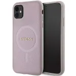 Guess GUHMN61PSAHMCP Hardcase Saffiano MagSafe, skirta iPhone 11 / Xr 6.1, rožinė