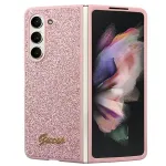Guess GUHCZFD5HGGSHP F946 Glitter Script Hard Case, skirtas Samsung Galaxy Z Fold5 &ndash; rožinė