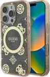 Guess GUHMP16XH4PYEEW iPhone 16 Pro Max 6,9 inch Hardcase IML Peony On 4G Background MagSafe Brown