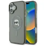 Karl Lagerfeld KLHMP16SHLSKIK Hardcase IML Metal Karl Head MagSafe, skirta Apple iPhone 16 6.1 inch, juodas