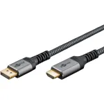 Goobay 65269 vaizdo kabelio adapteris 2 m DisplayPort &rarr; HDMI pilka