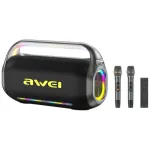 AWEI KT20 Ne&scaron;iojama Belaidė Kolonėlė 400W Bluetooth 5.3 su Karaoke Rinkiniu Juoda