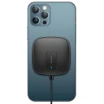 USAMS US-CD159 Magnetinis belaidis įkroviklis 15W ypač plonas, skirtas iPhone 12 serijai, juodas