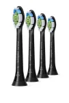 Philips Sonicare HX6064/88 Optimal White dantų &scaron;epetėlio antgaliai &ndash; 4 vnt., juodi, vidutinio kietumo &scaron;ereliai, 62 000 judesių/min