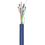 Goobay CAT 6a U/UTP tinklo kabelis 50 m mėlynas - vientisas varis, AWG 23/1, LSZH (96092)