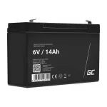 Green Cell atsarginė baterija AGM34 6V 14Ah AGM sandarus &scaron;vino-rūg&scaron;ties akumuliatorius