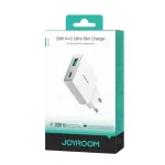JOYROOM JR-TCF14-WHT 20W PD 3.0 & QC 3.0 dviejų prievadų USB sieninis įkroviklis - baltas