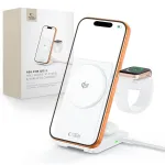 TECH-PROTECT A56 3-in-1 magnetinis MagSafe belaidis 25W Qi2.2 įkroviklis, baltas