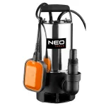 NEO TOOLS 04-736 Povandeninis purvinas vandens siurblys 1100W, 15000 l/val., 10 m pakėlimo auk&scaron;tis, nerūdijantis plienas, plūdinis jungiklis
