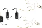 OMNITRONIC Set FAS TWO dviejų kanalų UHF belaidė mikrofonų sistema su 2 kūno siųstuvais ir galvos mikrofonais (660-690 MHz) 20000971