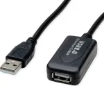 SECOMP STANDARD aktyvus USB 2.0 prailginimo kabelis, 10 m, Type A male to female, juodas 11.55.3115