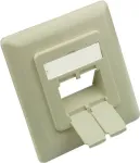 GoodConnections centrinė plok&scaron;tė 50x50mm su rėmeliu 80x80mm tinklo lizdams, perlamutrinė balta RAL1013 (GC-N0154)
