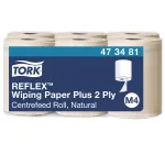 Tork Reflex Advanced M4 centrinio i&scaron;vyniojimo valymo popieriaus ritinėliai, 2 sluoksnių, natūralios spalvos, 429 lapai, 6 ritinėliai 473481