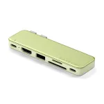 Satechi USB-C Snap Hub - daugiafunkcis adapteris su 4K HDMI, 5Gbps USB, kortelių skaitytuvu, 45W PD (Citrus)