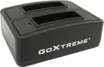 Įkrovimo stotelė GoXtreme Dual Vision 4K &ndash; dviejų lizdų įkroviklis veiksmo kamerų baterijoms, modelis 01492