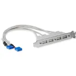StarTech.com USBPLATE4 USB 2.0 plėtimo plok&scaron;tė su 4 lizdais ir 2x 10 kontaktų jungtimi pagrindinei plok&scaron;tei